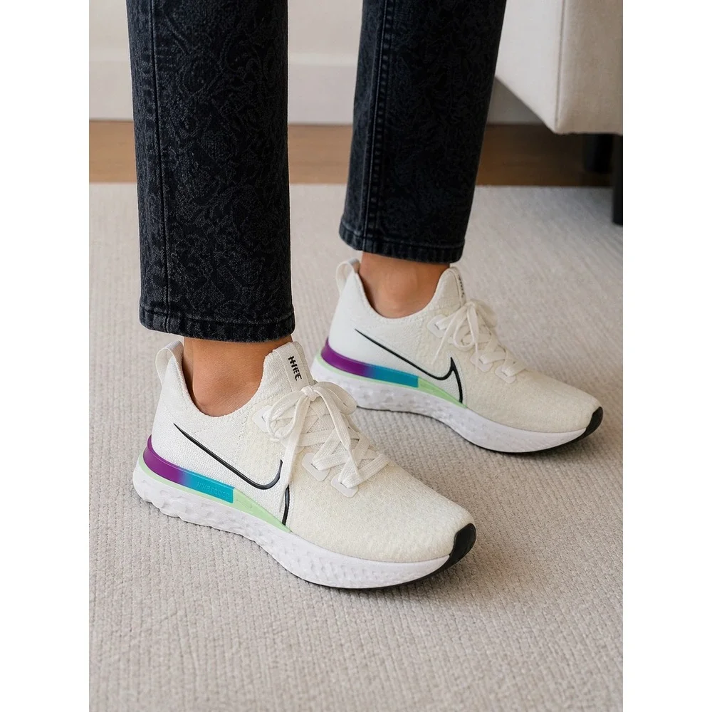 Nike React Infinity Run Flyknit Sail White Gradient CD4372-102 Womens‎ 7.5